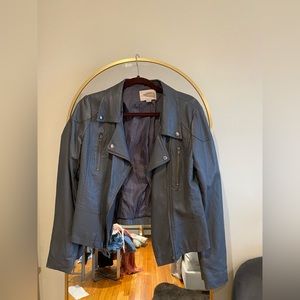 Gray leather jacket